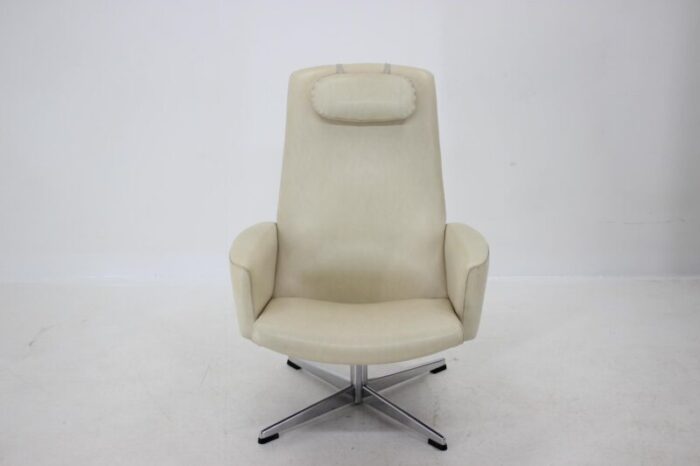 swedish beige swivel chair from asko 1970s 3