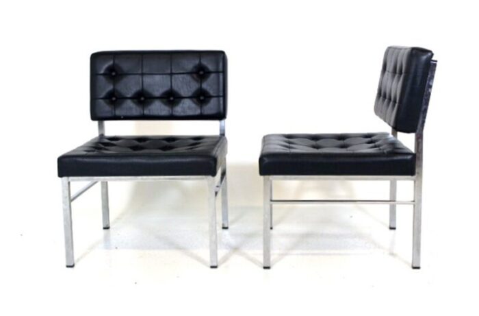 swedish faux leather lounge chairs 1950s 1950s set of 2 1