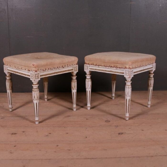 swedish painted stools 1920s set of 2 1