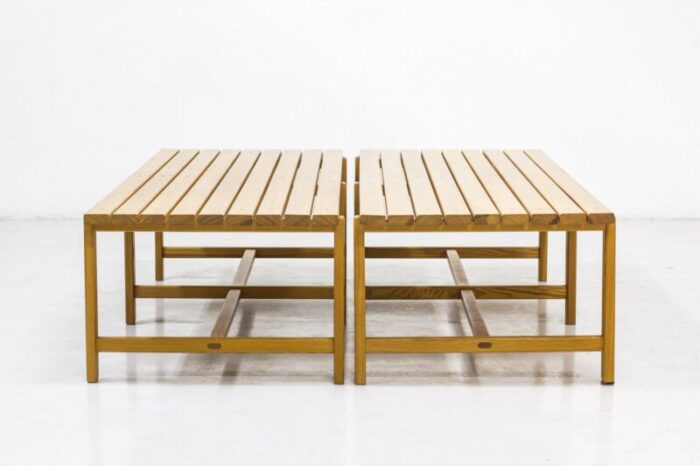 swedish pine benches 1960s set of 2 11