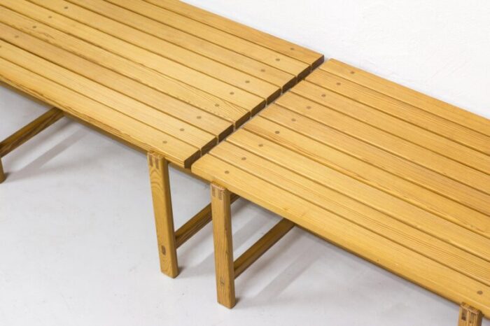 swedish pine benches 1960s set of 2 5