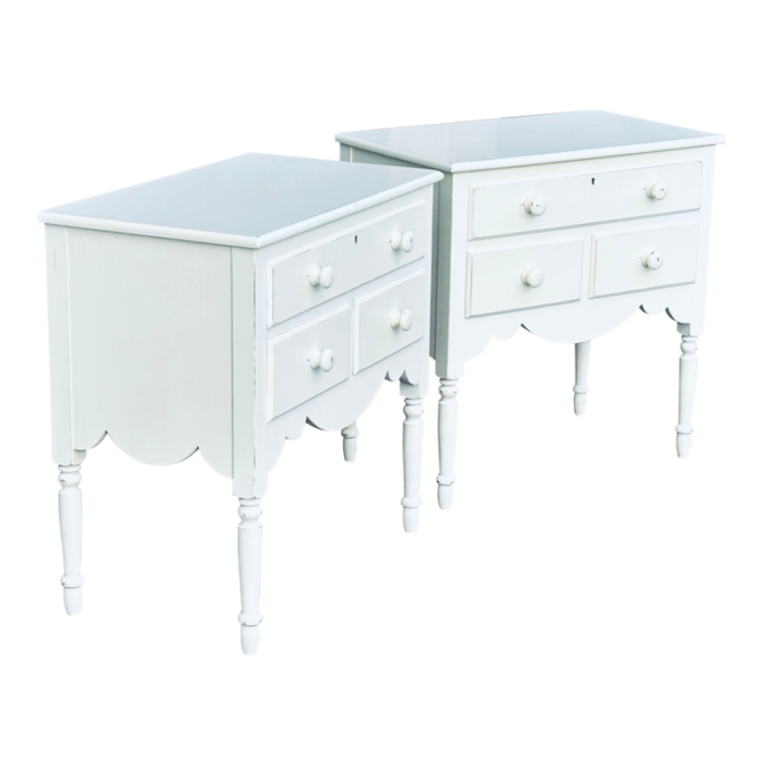 swedish style painted three drawer chests by lexington furniture a pair 0379