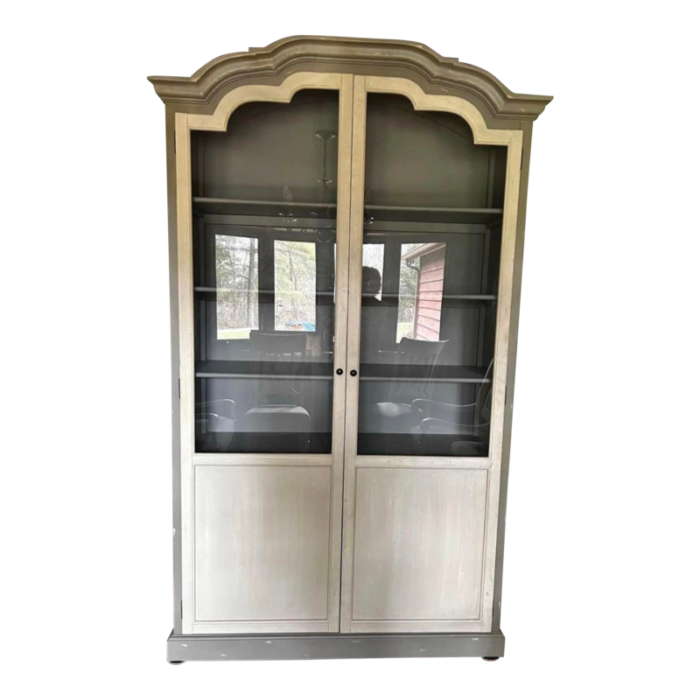 tonny cabinet distressed gray with antique off white doors 3075