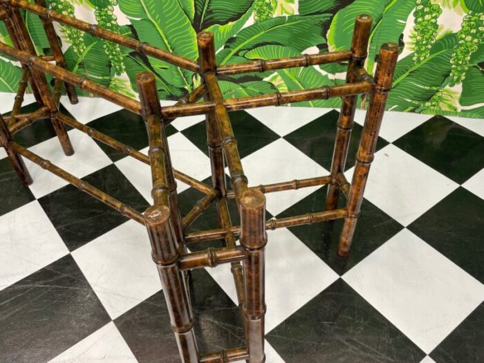 tortoise shell faux bamboo dining table base 6810