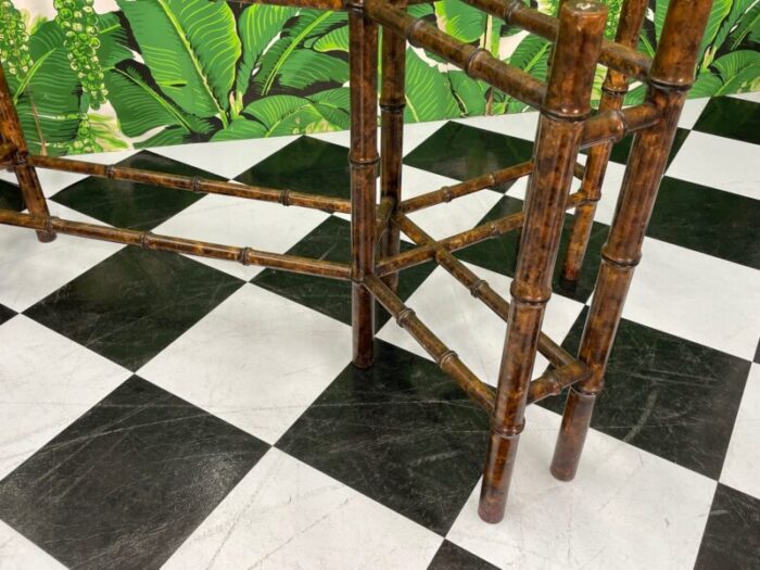 tortoise shell faux bamboo dining table base 8256