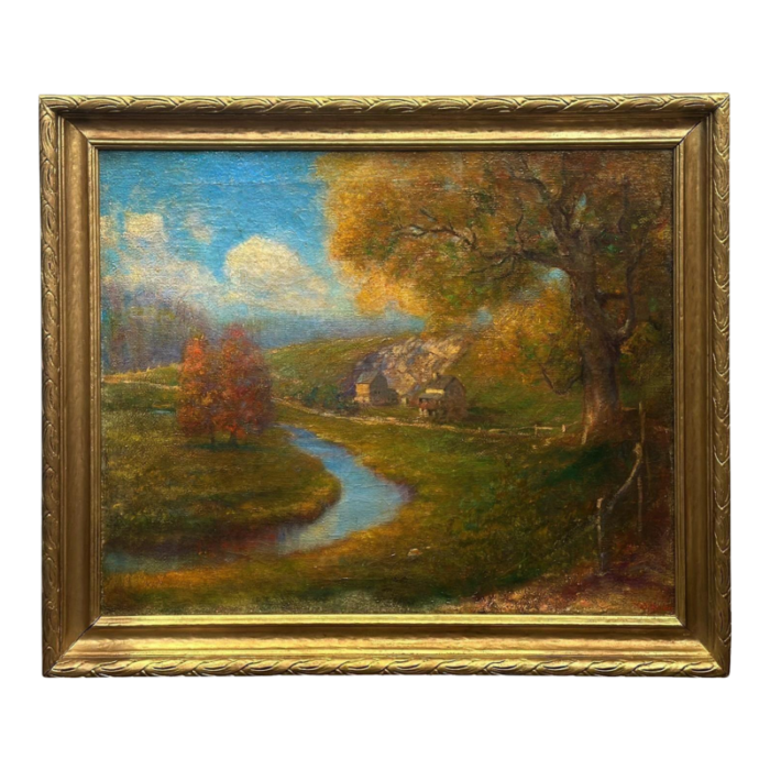 traditional oil on canvas landscape by joseph george willman 1444