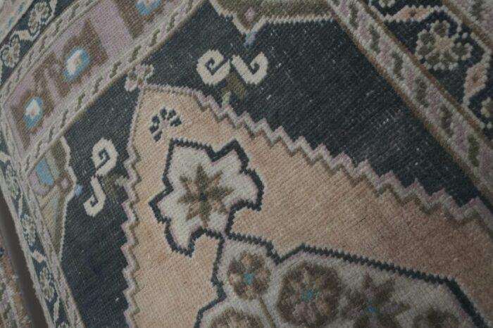 turkish oushak rug yastik accent rug with soft color 7691