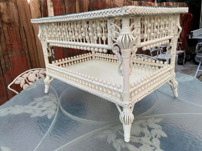 victorian style wicker coffee cocktail table 6746