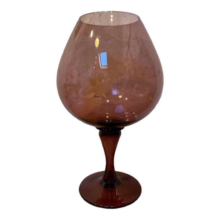 vintage 1960s xl murano attributed glass goblet vase 0587