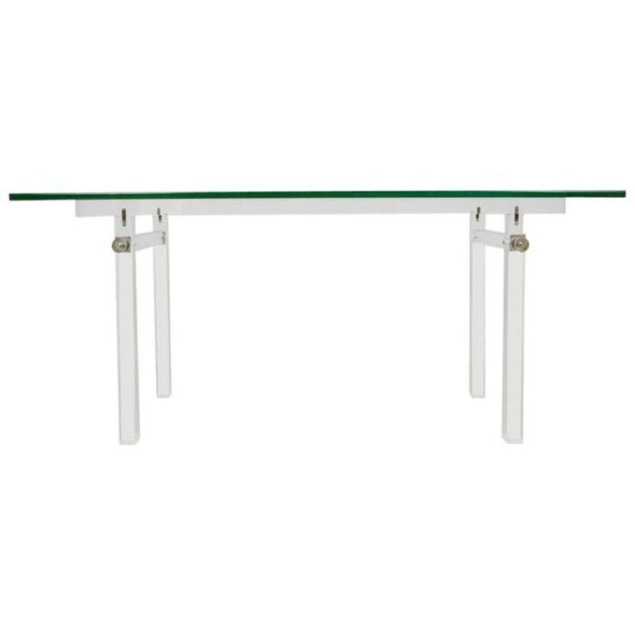 vintage acrylic glass glass top console dining table 1970s 1