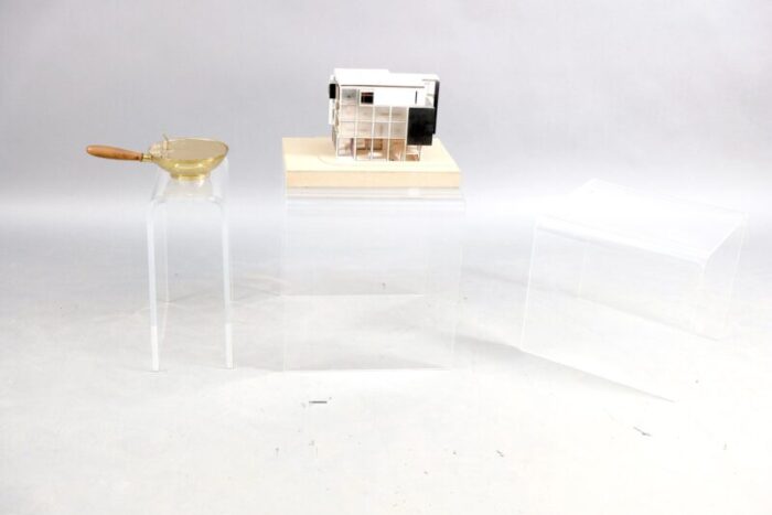 vintage acrylic glass side tables 1970s set of 3 11