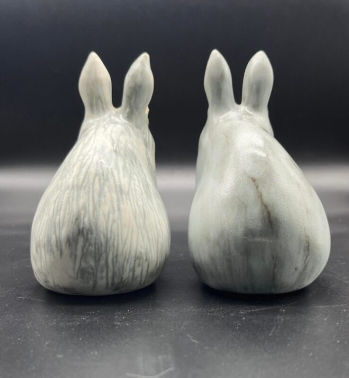 vintage andersen design stoneware rabbits set of 2 1127