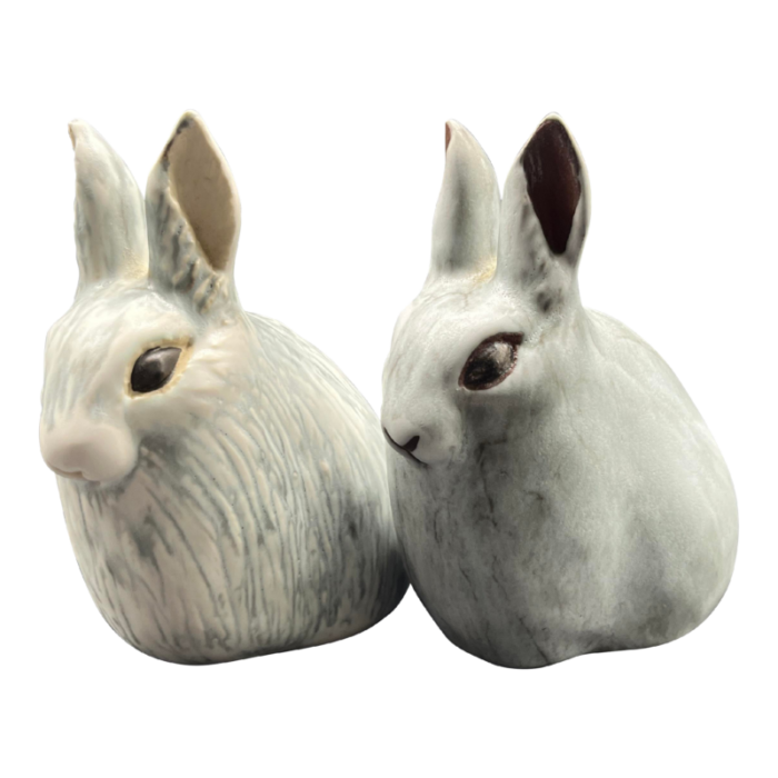 vintage andersen design stoneware rabbits set of 2 4984