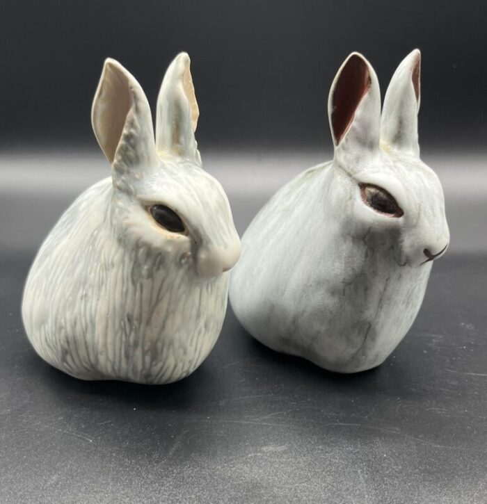 vintage andersen design stoneware rabbits set of 2 5536