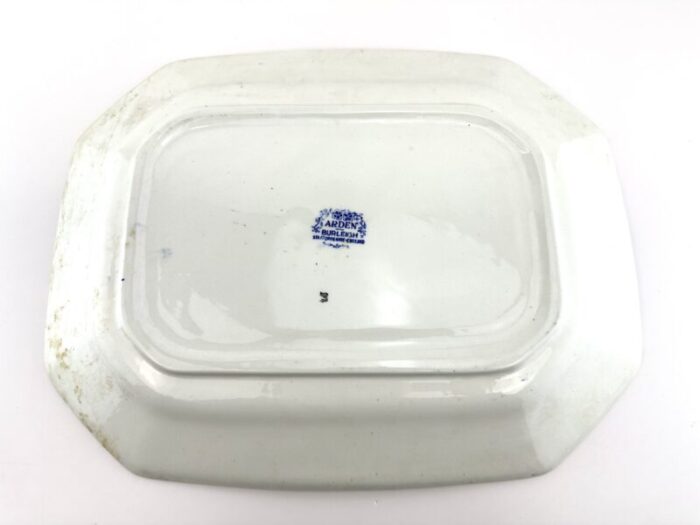 vintage arden burleigh england blue and white tray 0384