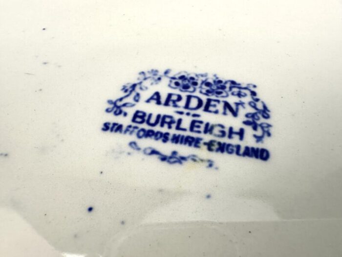 vintage arden burleigh england blue and white tray 1630