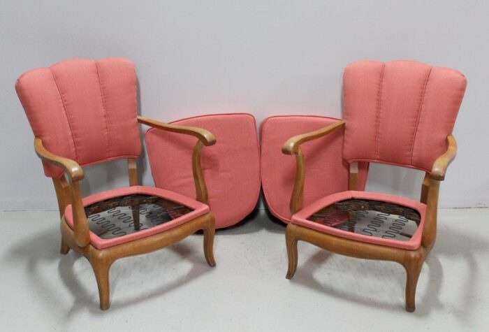 vintage armchairs 1940s set of 2 8