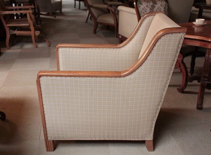 vintage art deco beech armchair 3