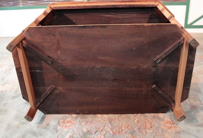 vintage art deco blond mahogany coffee table 2