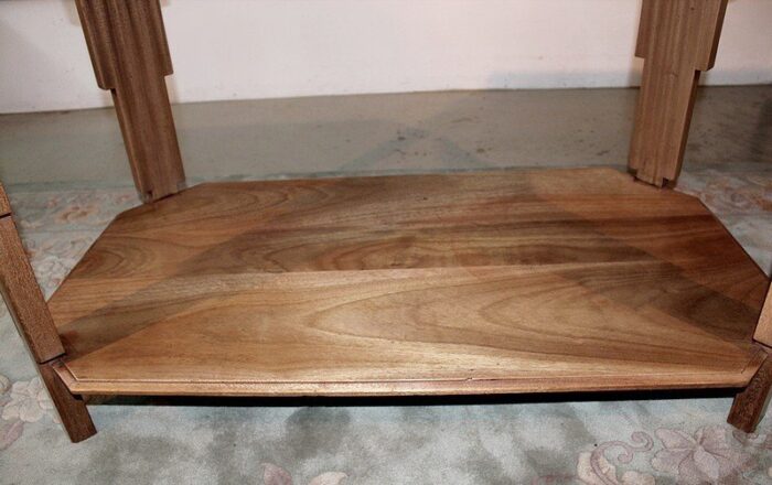 vintage art deco blond mahogany coffee table 3