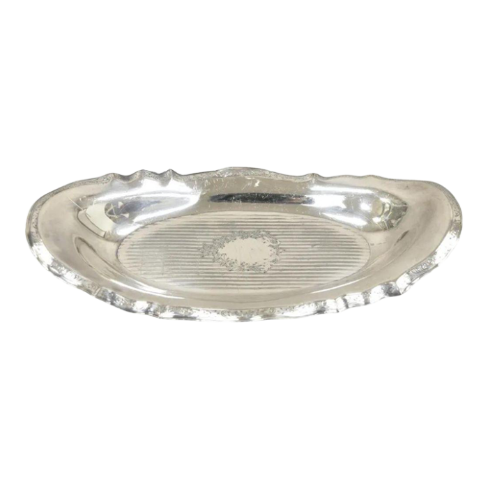 vintage art nouveau silver plated oval trinket dish candy dish tray 2011