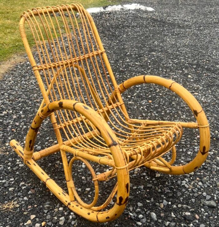 vintage bamboo 1960s franco albini style rocker 1657