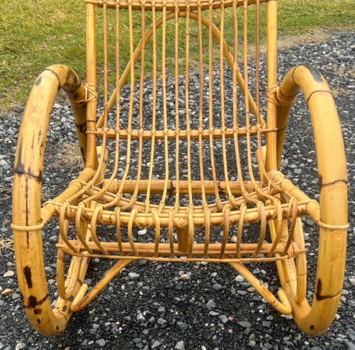 vintage bamboo 1960s franco albini style rocker 9321