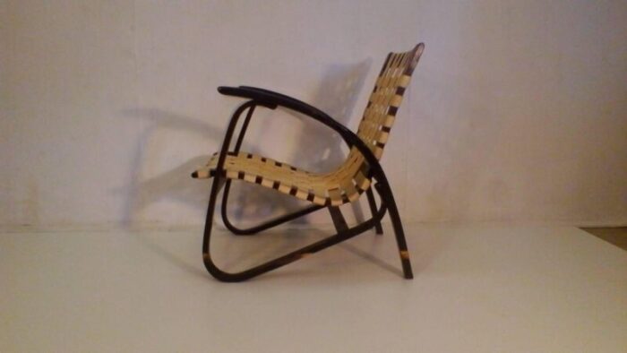 vintage beechwood lounge chair by jan vanek 1930s 3