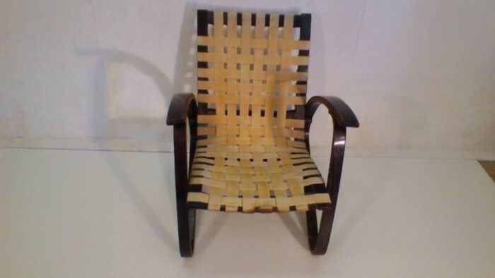 vintage beechwood lounge chair by jan vanek 1930s 4