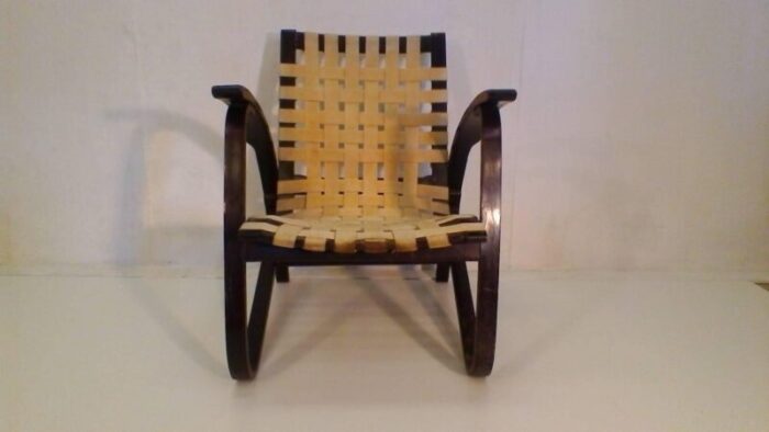 vintage beechwood lounge chair by jan vanek 1930s 5