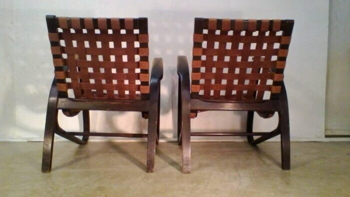 vintage bent beechwood armchairs by jan vanek 1930s set of 2 2