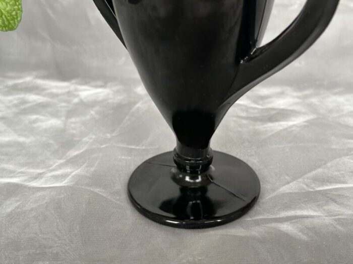 vintage black glass vase 2512