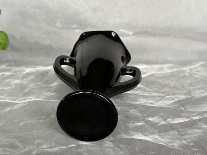 vintage black glass vase 4597