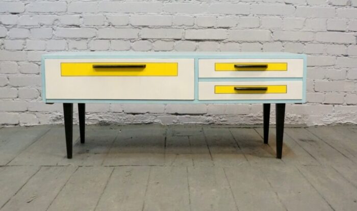 vintage blue dresser 1970s 1