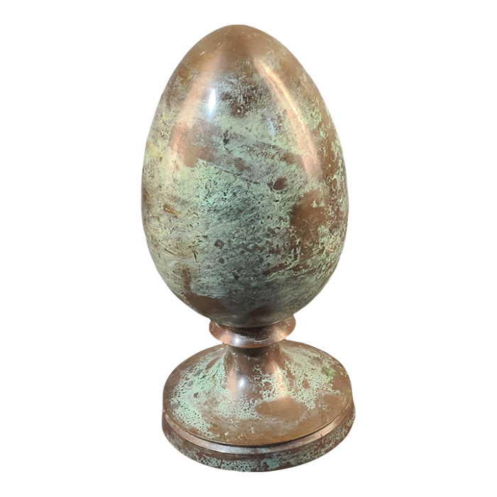 vintage brass large egg shaped finial decorative desk art 5482