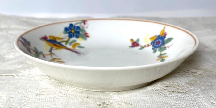 vintage charles ahrenfeldt limoges france 4 piece place setting florals and birds yellow band smooth 9820