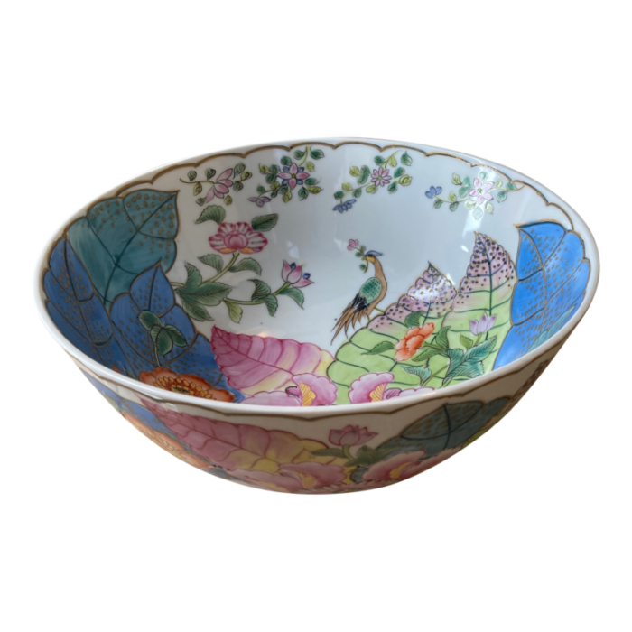 vintage chinese porcelain tobacco leaf bowl 5827