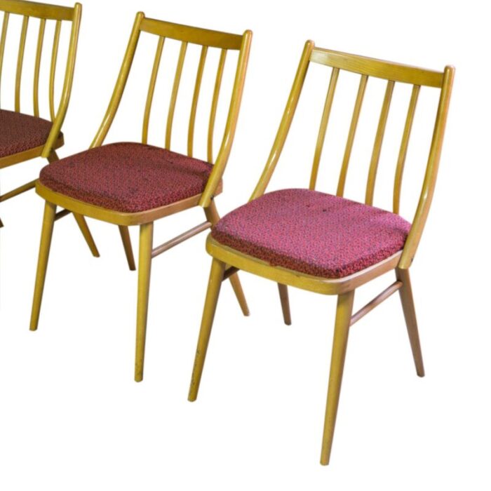 vintage czechoslovak dining chairs from ton 1960s set of 4 4