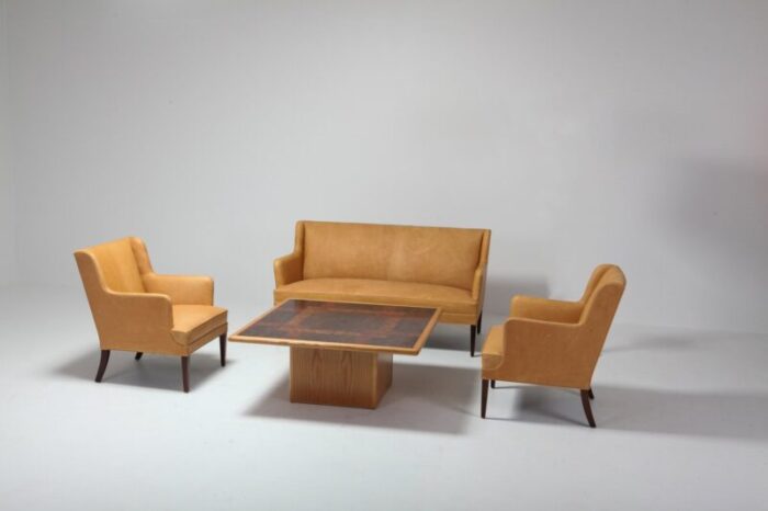 vintage danish leather sofa 1960s 4