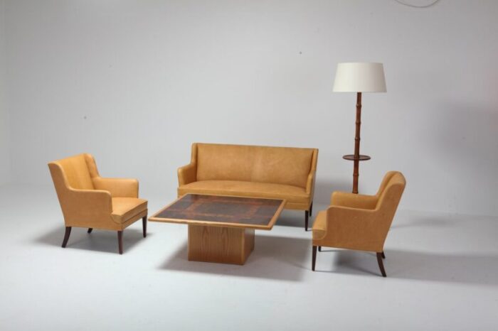 vintage danish leather sofa 1960s 5