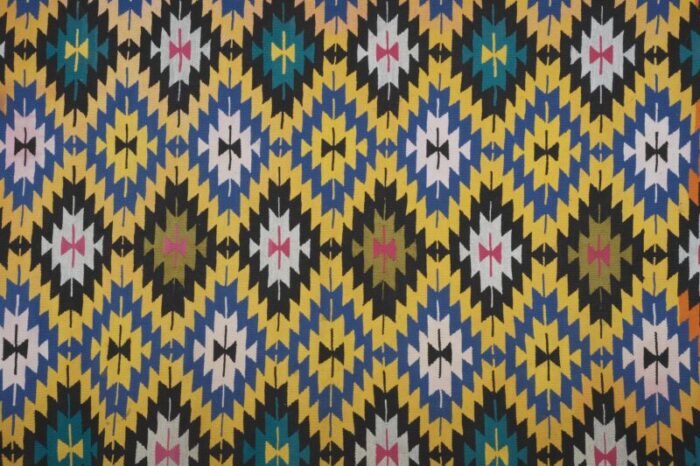 vintage diamond pattern turkish kilim rug 0765