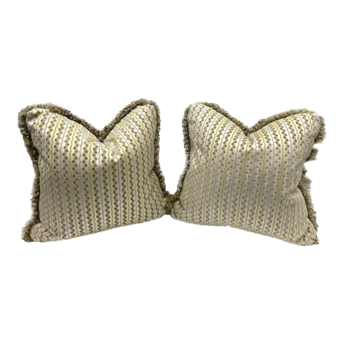 vintage dot and stripe silk velvet pillows pr 3481