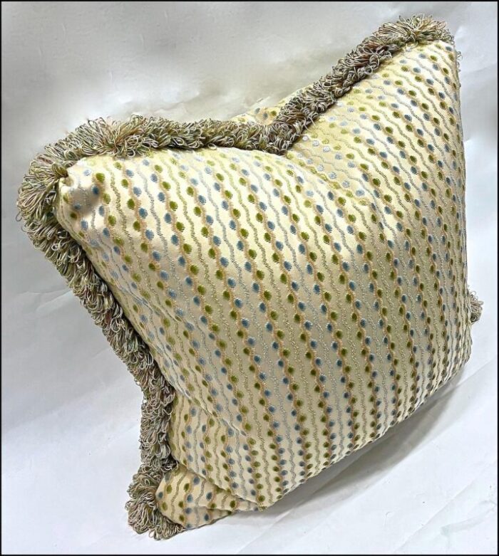 vintage dot and stripe silk velvet pillows pr 8400