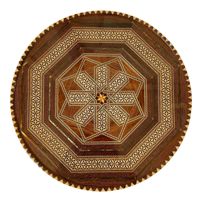 vintage exotic wood marquetry drinks tray mini mosaic byzantine 2489