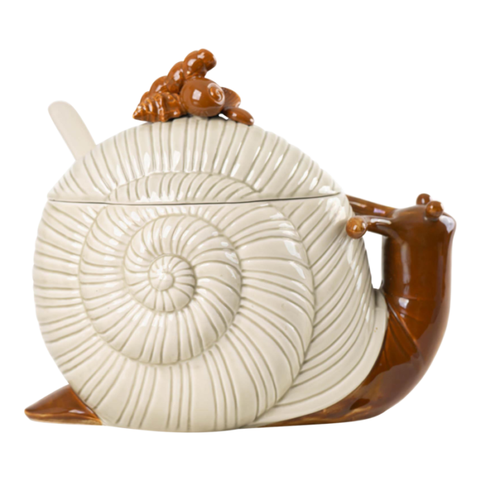 vintage fitz and floyd snail ceramic tureen with ladle 1858