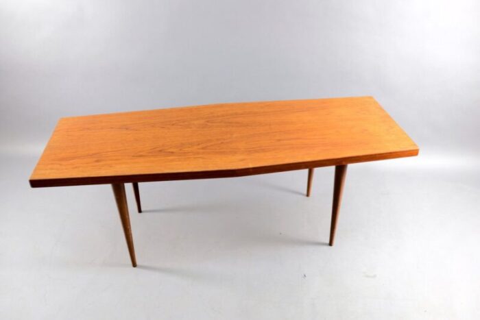 vintage german teak trapezoid coffee table 1960s 10