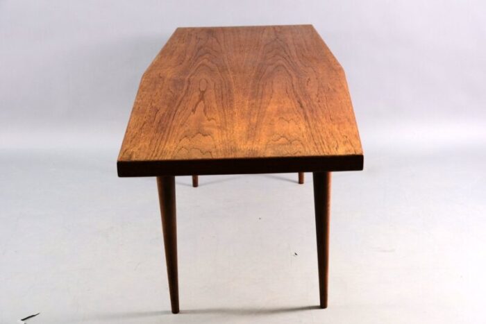 vintage german teak trapezoid coffee table 1960s 5