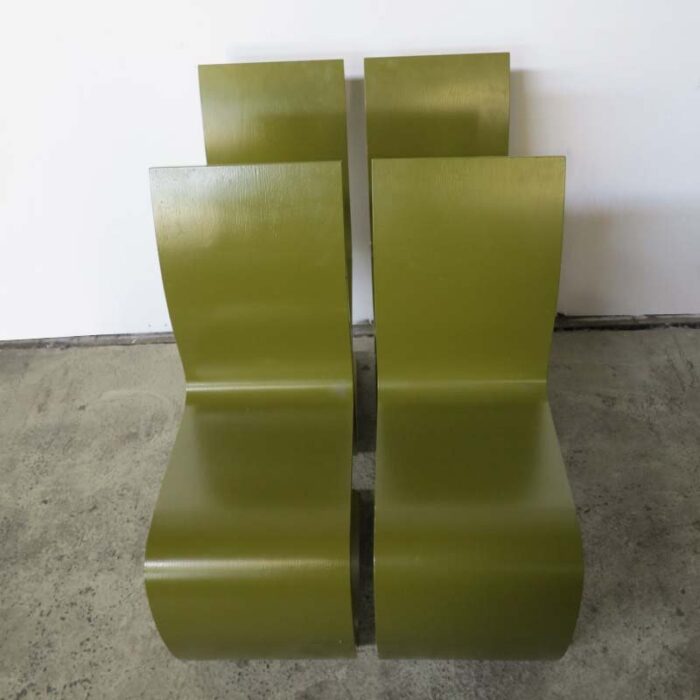 vintage green plywood dining chairs 1960s set of 4 2