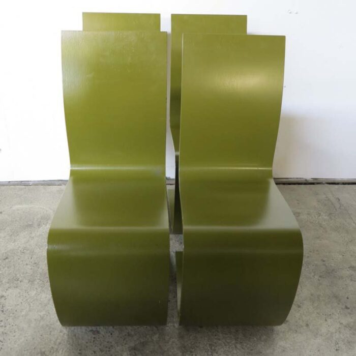 vintage green plywood dining chairs 1960s set of 4 3