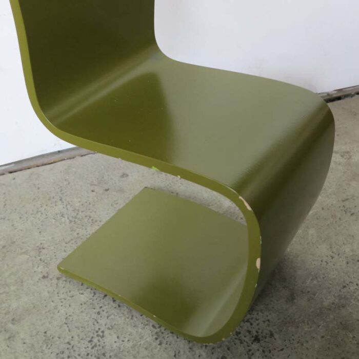 vintage green plywood dining chairs 1960s set of 4 5